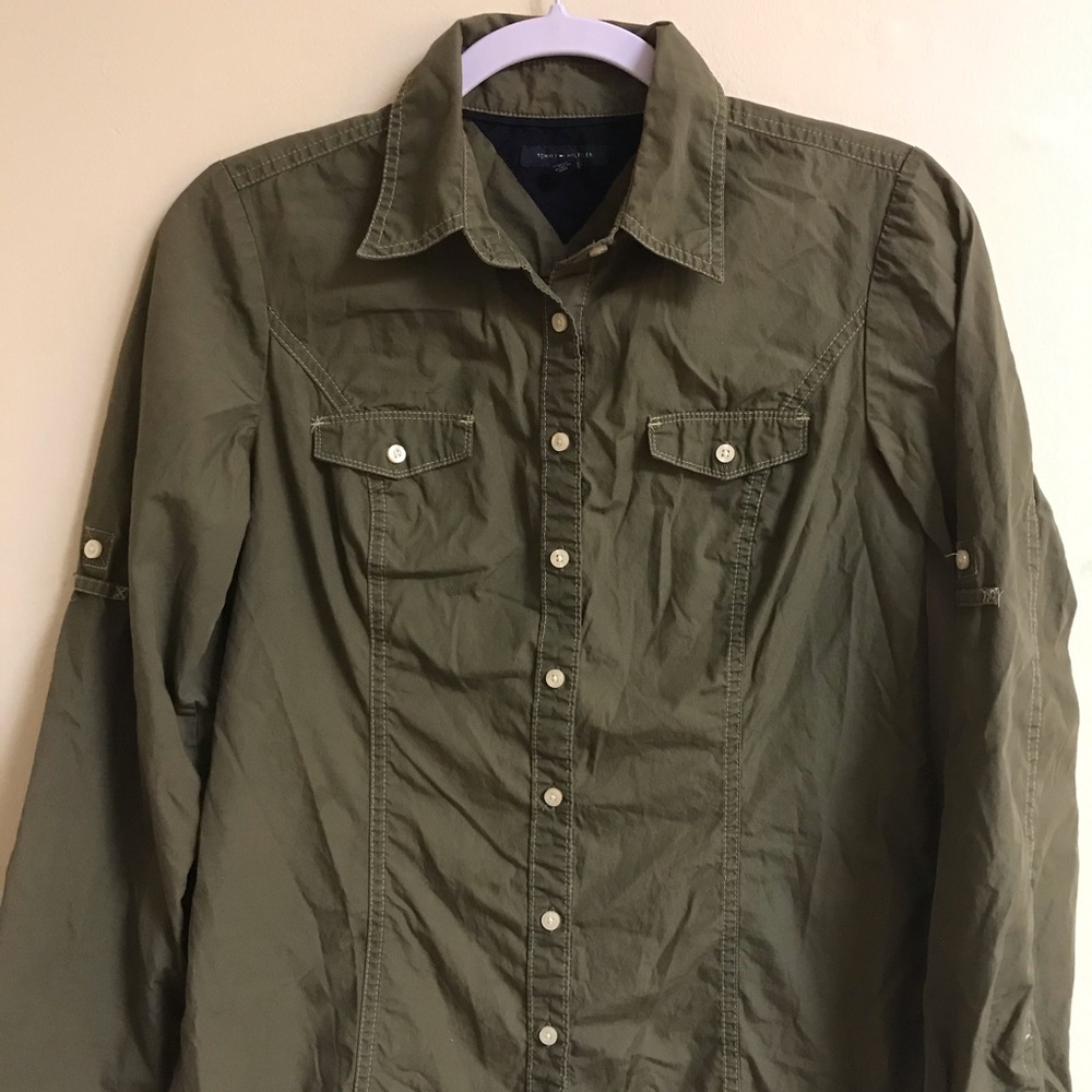 Tommy Hilfiger Olive Green button down shirt